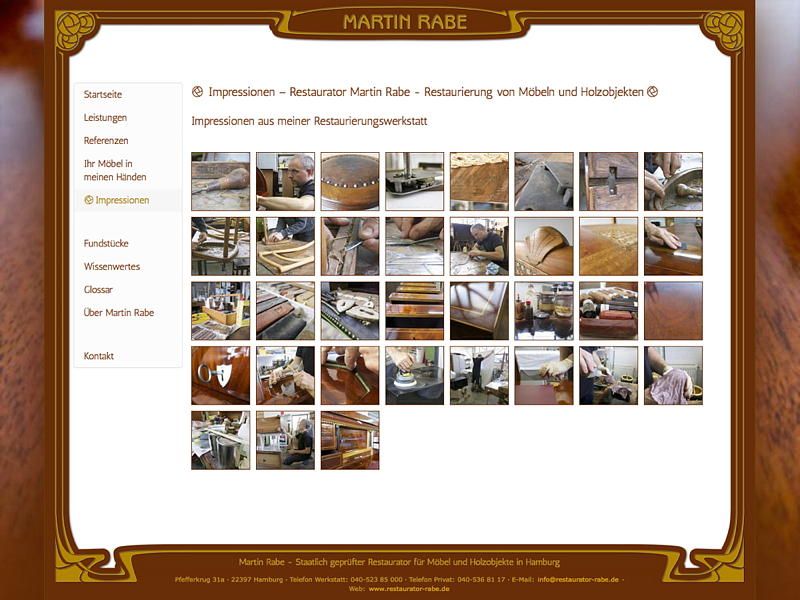 Referenzprojekt: Restaurator Martin Rabe, Hamburg – Webdesign Michael Rabe